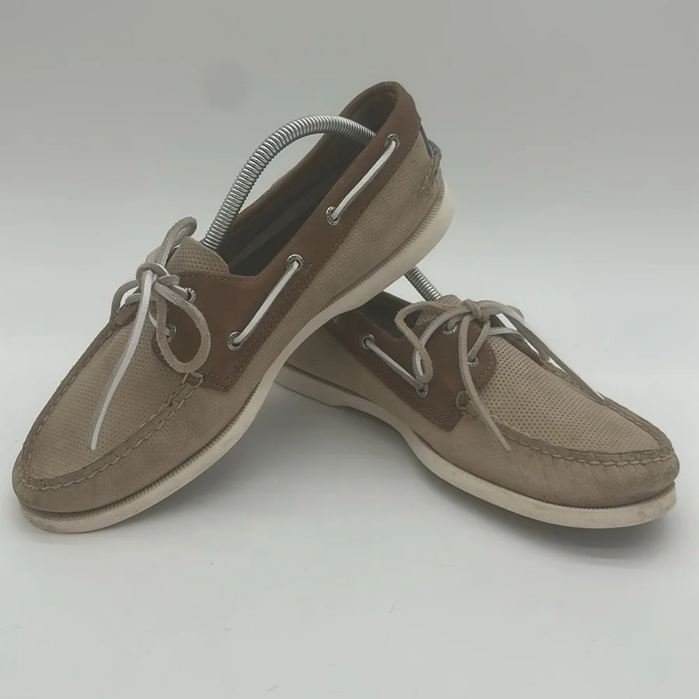 Sperry Billfish Top-Sider Brown and Tan Vented Boat Shoes Mens Size 10M